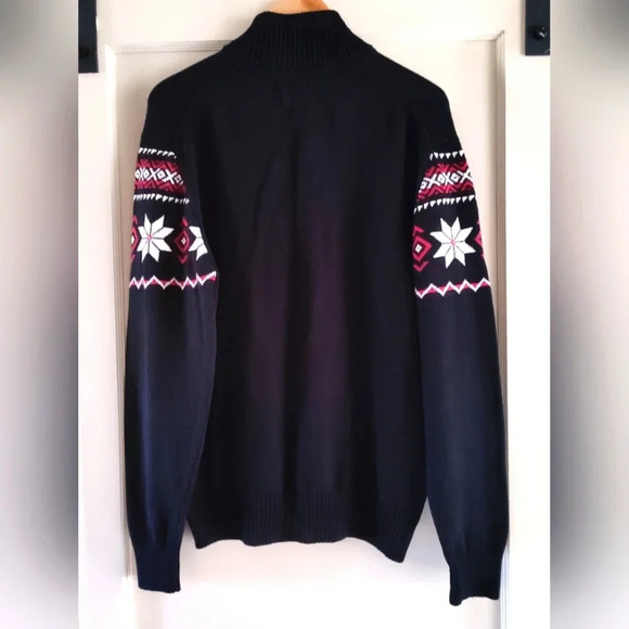 Weatherproof Vintage Men's Black Quarter Zip Knit Sweater | Apres Ski | large - Picture 2 of 6